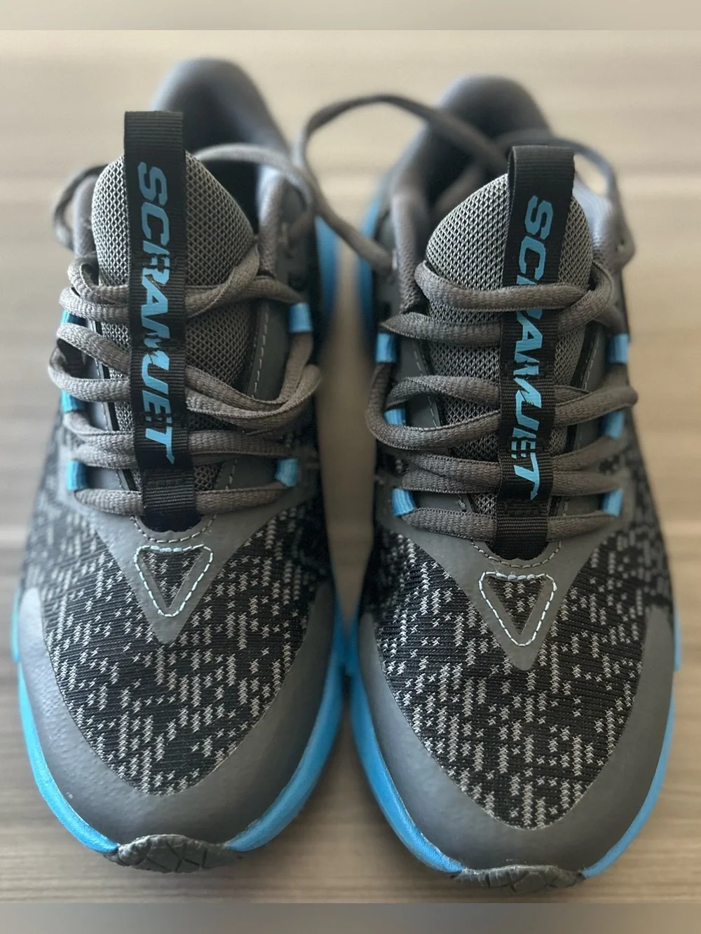 Under Armour Gray and Blue Kids Athletic Sneakers